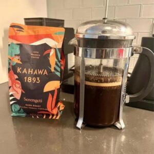 KAHAWA 1893 - Whole Coffee Beans - Serengeti Blend - Perfect Freshly Brewed - As Seen on Shark Tank - Dark Roast - Directly Farmer Sourced from East Africa - Tasting Notes: Chocolate & Molasses -12oz