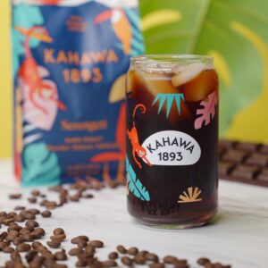 KAHAWA 1893 - Whole Coffee Beans - Serengeti Blend - Perfect Freshly Brewed - As Seen on Shark Tank - Dark Roast - Directly Farmer Sourced from East Africa - Tasting Notes: Chocolate & Molasses -12oz