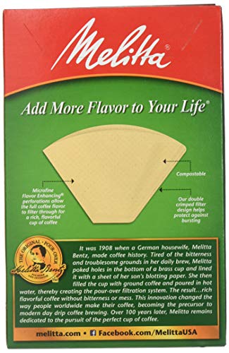 Melitta Cone Coffee Filters, Natural Brown #4, 100 Count (Pack Of 6)