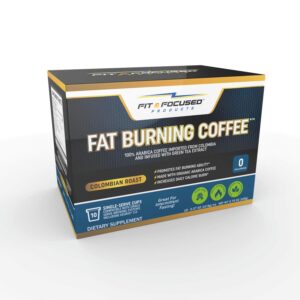 Fat Burning Keto Coffee K Cup Pods- Organic Colombian Roast Infused With Green Tea Antioxidants, Skinny Diet Friendly, Fitness & Weight Loss Friendly