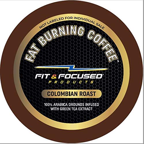 Fat Burning Keto Coffee K Cup Pods- Organic Colombian Roast Infused With Green Tea Antioxidants, Skinny Diet Friendly, Fitness & Weight Loss Friendly