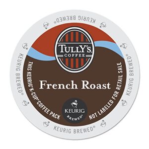 tully's coffee french roast, single-serve keurig k-cup pods, dark roast coffee, 24 count