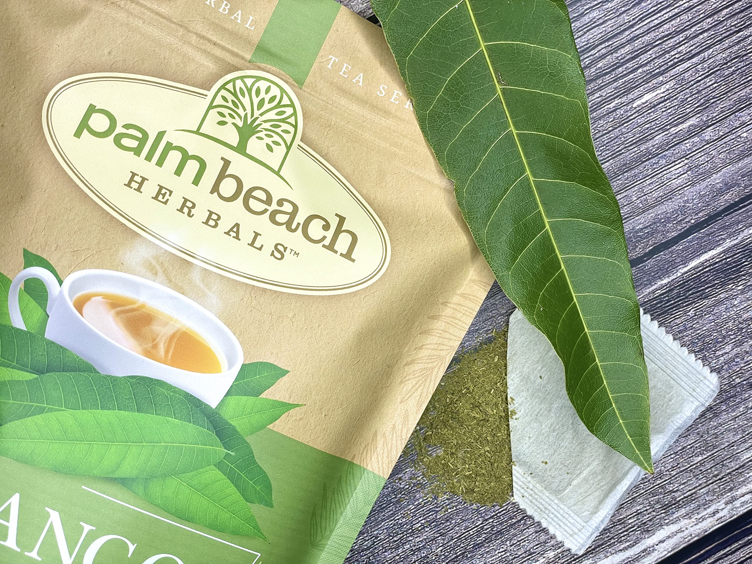 Mango Leaf Tea by Palm Beach Herbals, 30 Count Tea Bags, Caffeine-Free | Pure Herbal Tea Series