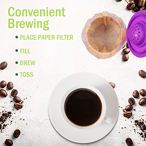 CAPMESSO Disposable Coffee Paper Filters Replacement Kerig Filter Compatible with Reusable Single Serve Pods Keurg Coffee Maker- 600 Count (Natural)