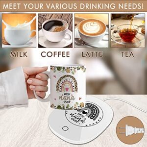 Nana Gifts, Nana Gifts for Mothers Day, Nana Gifts from Grandkids - Smart Warmer Thermostat Coaster with Mug, Grandma Birthday Gift, Beverage Warmer Maintain Temperature 120℉-140℉