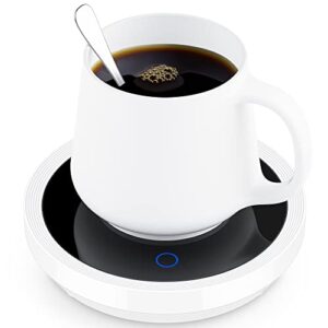 apwche coffee warmer for desk keep coffee hot with gravity sensor auto shut off & on cup warmer for coffee cup warmer for coffee, milk,water, white without cup