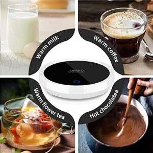 Apwche Coffee Warmer for Desk Keep Coffee hot with Gravity Sensor auto Shut Off & on Cup Warmer for Coffee Cup Warmer for Coffee, Milk,Water, White Without Cup