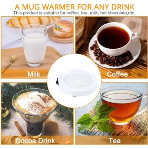 Warmer Mug Mat, Convenient Use Coffee Cup Warmer 4.5x4.5x0.8in Practical USB Plug-in Coffee Warmer for Coffee Tea, Milk, Hot Chocolate for Homes Offices Companies