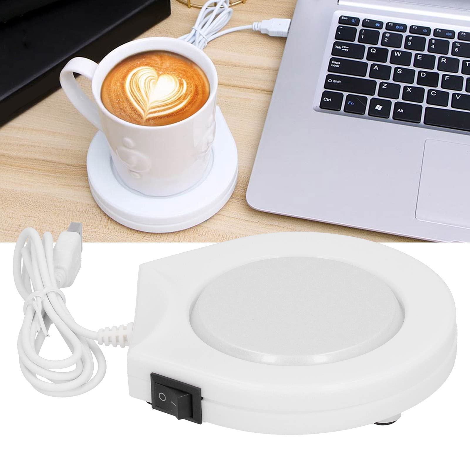 Warmer Mug Mat, Convenient Use Coffee Cup Warmer 4.5x4.5x0.8in Practical USB Plug-in Coffee Warmer for Coffee Tea, Milk, Hot Chocolate for Homes Offices Companies