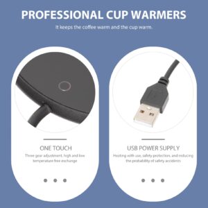 UPKOCH 1 Pc Coffee Tea Cup Warmer Heater for Desk, Coffee Tea Warmer for Cups and Mugs, with Auto Off Using USB Plug Option Black