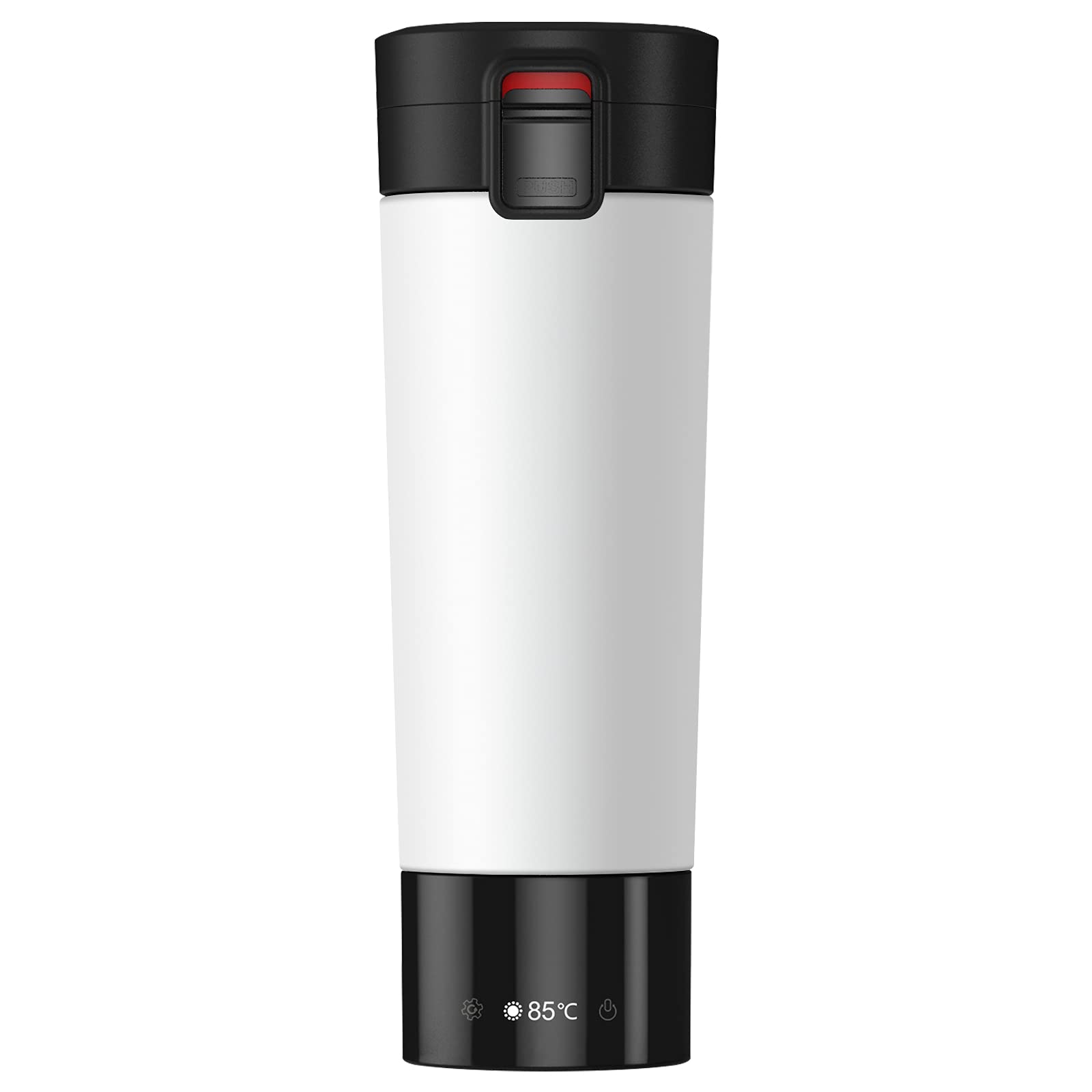 FUTURELAB Temperature Control Coffee Mug, Multi-Functional Travel Mug with 14400mah Power Bank, Vacuum Insulated Hot Beverage Warmer, 10OZ (White)