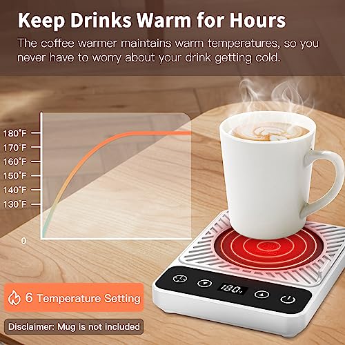 Mug Warmer,Coffee Warmer for Desk with Auto Shut Off,Keep Temperature Up to 131℉/ 55℃ for Office/Home to Warm Coffee Tea Milk Candle Heating Wax,Great Gift for Christmas