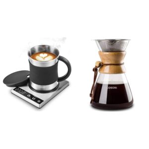 cosori coffee mug warmer & mug set + cosori pour over coffee maker