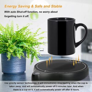 welltop Coffee Mug Warmer, Electric Beverage Warmer with Five Temperature Settings (Up to 212℉/100℃), Coffee Warmer Plate for Cocoa Tea Water Milk with Auto Shut Off, Office/Home Use, Blackk (No Mug)