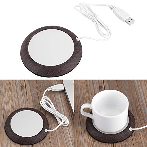 Zerone USB Cup Warmer, Wood Grain Heat Beverage Mug Mat Office Tea Coffee Heater Pad Coffee Milk Tea Water Cocoa Office Desk Home Christmas Birthday Lover