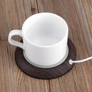 Zerone USB Cup Warmer, Wood Grain Heat Beverage Mug Mat Office Tea Coffee Heater Pad Coffee Milk Tea Water Cocoa Office Desk Home Christmas Birthday Lover