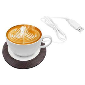 Zerone USB Cup Warmer, Wood Grain Heat Beverage Mug Mat Office Tea Coffee Heater Pad Coffee Milk Tea Water Cocoa Office Desk Home Christmas Birthday Lover