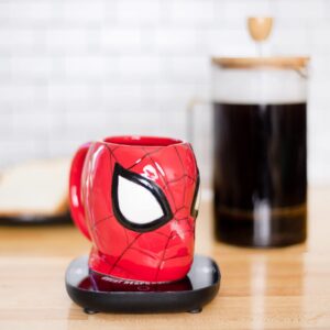 Uncanny Brands Spider-Man Mug Warmer with Spidey Molded Mug – Keeps Your Favorite Beverage Warm - Auto Shut On/Off