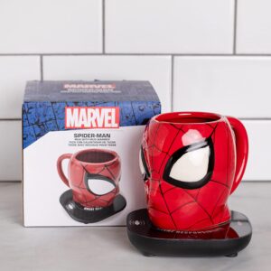 Uncanny Brands Spider-Man Mug Warmer with Spidey Molded Mug – Keeps Your Favorite Beverage Warm - Auto Shut On/Off