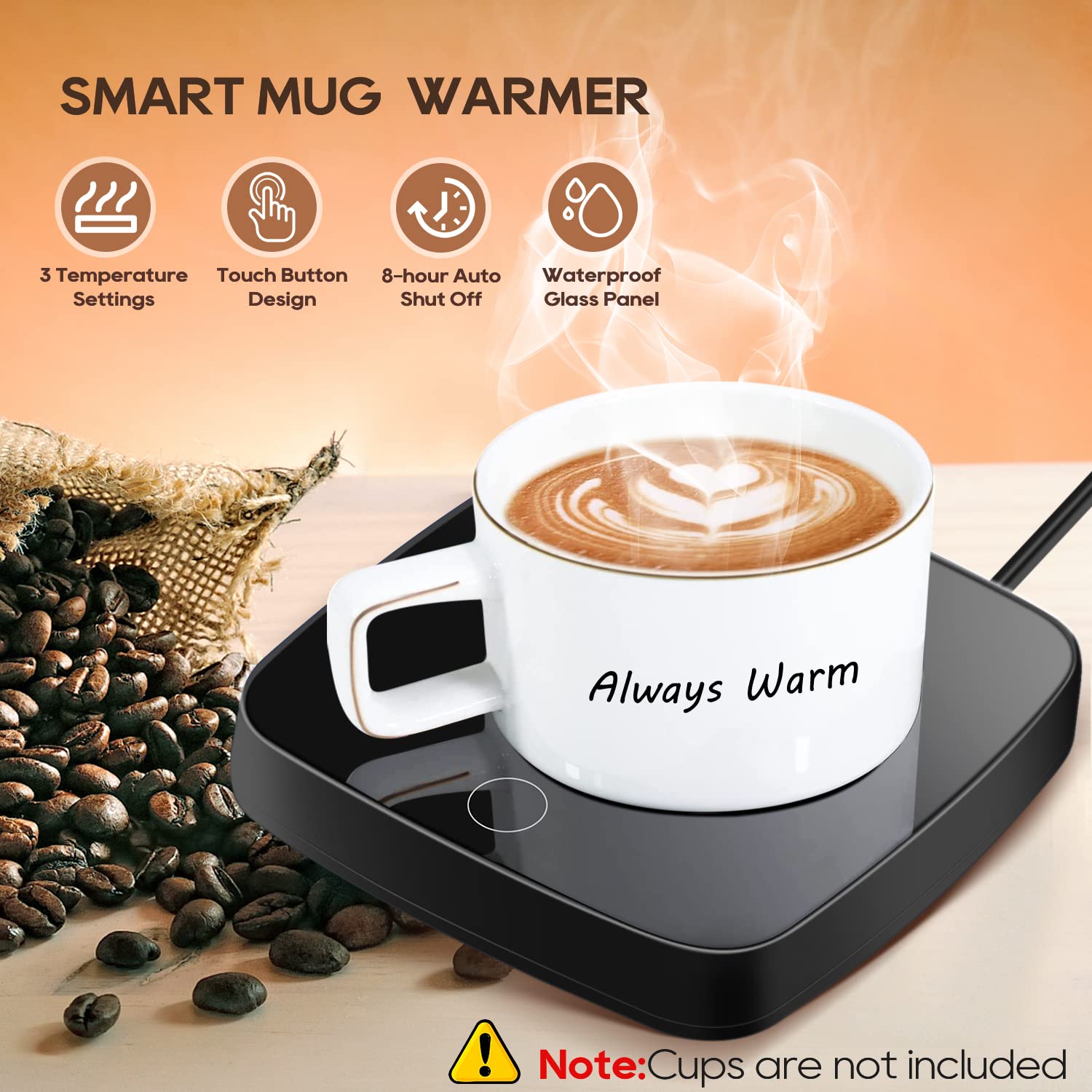 Coffee Mug Cup Warmer for Desk Auto Shut Off Use, Cup Warmer for Coffee Tea Milk Drink, Mug Warmer for Desk Office Home, Birthday from Daughter Son Wife