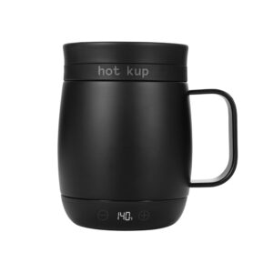 hot kup heated coffee mug 14oz temperature controlled smart cup black