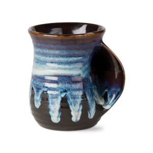 tag glaze hand warmer mug, 18 oz. blue