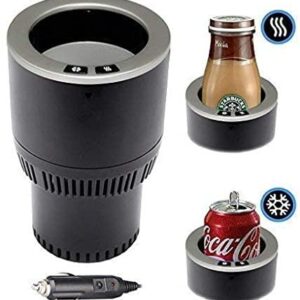 BFYCHYC Premium 2-in-1 Car Cup Warmer Cooler Smart Car Cup Mug Holder | Perfect Car Tumbler Holder for Commuter / Road Tripper Present (Black and Silver), HEB-01