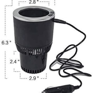 BFYCHYC Premium 2-in-1 Car Cup Warmer Cooler Smart Car Cup Mug Holder | Perfect Car Tumbler Holder for Commuter / Road Tripper Present (Black and Silver), HEB-01