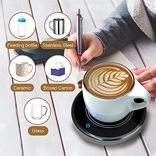 Smart Coffee Mug Warmer for Desk， Coffee Warmer Plate for Cocoa Tea Water Milk with Auto Shut Off After 6 Hours Feature， Cup Warmer for Office Desk Use，Heating Plate Candle Wax Warmer