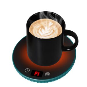 coffee mug warmer, electric coffee warmer for desk auto shut off & timing, coffee cup warmer candle warmer with 2 temperature settings, smart beverage warmer for coffee, tea, milk and hot chocolate