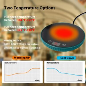 Coffee Mug Warmer, Electric Coffee Warmer for Desk Auto Shut Off & Timing, Coffee Cup Warmer Candle Warmer with 2 Temperature Settings, Smart Beverage Warmer for Coffee, Tea, Milk and Hot Chocolate