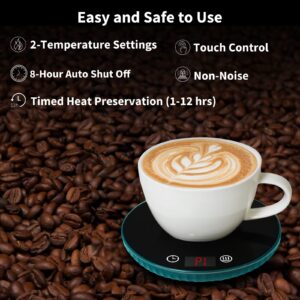 Coffee Mug Warmer, Electric Coffee Warmer for Desk Auto Shut Off & Timing, Coffee Cup Warmer Candle Warmer with 2 Temperature Settings, Smart Beverage Warmer for Coffee, Tea, Milk and Hot Chocolate