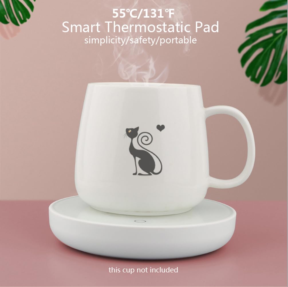 Fshopping Smart Cup Warmer Pad Coffee Mug Warmer for Coffee Tea Beverage Milk Cocoa Water Soup