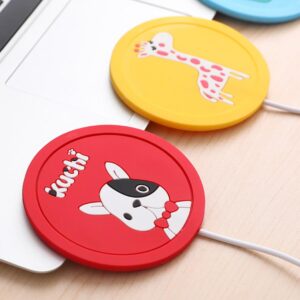 SOLUSTRE 3pcs Heating Coaster Coffee Coasters Heated Mug for Coffee Coffee Warmers Silicone Heating Coaster Mug Warmer Coaster Heater Coaster Mat Office Cup Warmer USB Heating Coaster Gift