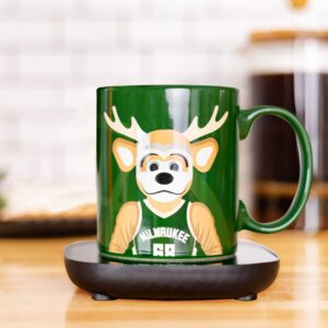 Uncanny Brands NBA Milwaukee Bucks Bango Mascot Mug Warmer with Mug – Keeps Your Favorite Beverage Warm - Auto Shut On/Off