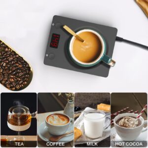 Mug Warmer Coffee Warmer for Desk - Neymeo Cup Warmer Candle Warmer Plate Auto Shut Off Tea Warmer Milk Electric Smart Heated Beverage Temperature Setting Waterproof Office Home Gifts Black