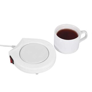 Heater Pad, 110V White Electric Powered Cup Warmer Heater Pad Coffee Tea Milk Mug US Plug