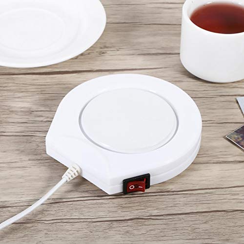 Heater Pad, 110V White Electric Powered Cup Warmer Heater Pad Coffee Tea Milk Mug US Plug