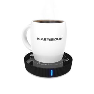 coffee mugs kaersidun, mug warmer auto on/off gravity-induction, coffee mug warmer for desk rapid heating, electric beverage mug& candle warmer, black