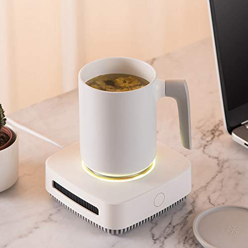 Sutinna Coffee Mug Warmer Cooler, Desktop Electric Heating Cooling Cup Mat 2 IN 1 Smart Coffee Heater Cooler with Mug Cup for Beer, Coffee, Beverages, Milk default