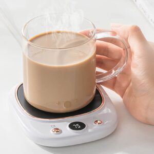 coffee mug warmer,smart coffee warmers for office desk,portable cup warmer,three temperature settings and auto shut off,safe and reliable