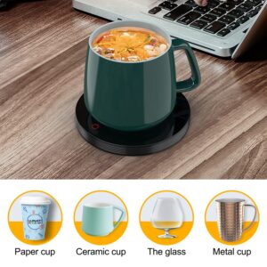 Baobaishaoze Electric Coffee Cup Warm Desk, Smart Heated tea beverage Milk Cocoa Water Soup, Touch Sensing ON / OFF, warming plate Office Home Desk Use{Black}, 4.72X4.72X0.51 (KFPY08)