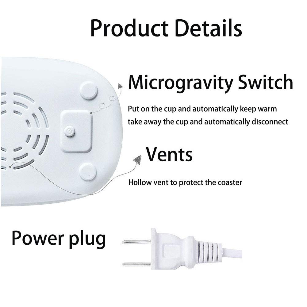 ZYION Coffee Mug Warmer with Auto Shut Off Beverage/Drink/Tea Warmer Electric Thermostatic Smart Cup Warmer Pad for Office and Home Cocoa Tea Water Milk Soup