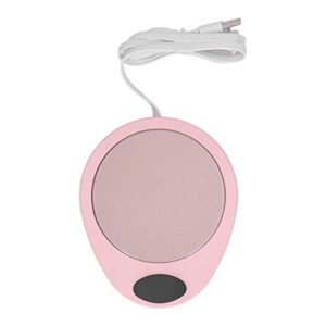 usb mug warmer constant temp waterproof adjustable electric beverage heating plate for ceramic coffee cups (pink white)