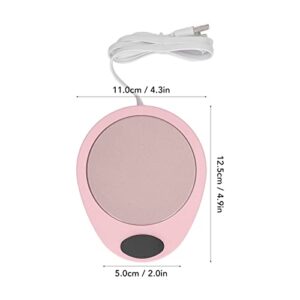 USB Mug Warmer Constant Temp Waterproof Adjustable Electric Beverage Heating Plate for Ceramic Coffee Cups (Pink White)