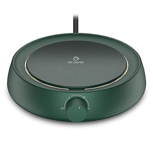 JEEMOO Mug Warmer, Electric Coffee Warmer for Desk/Home Use, Stepless Temperature Regulation (120℉-136℉), Candle Warmer Plate, 8-Hour Auto Shut Off (Forest Green)