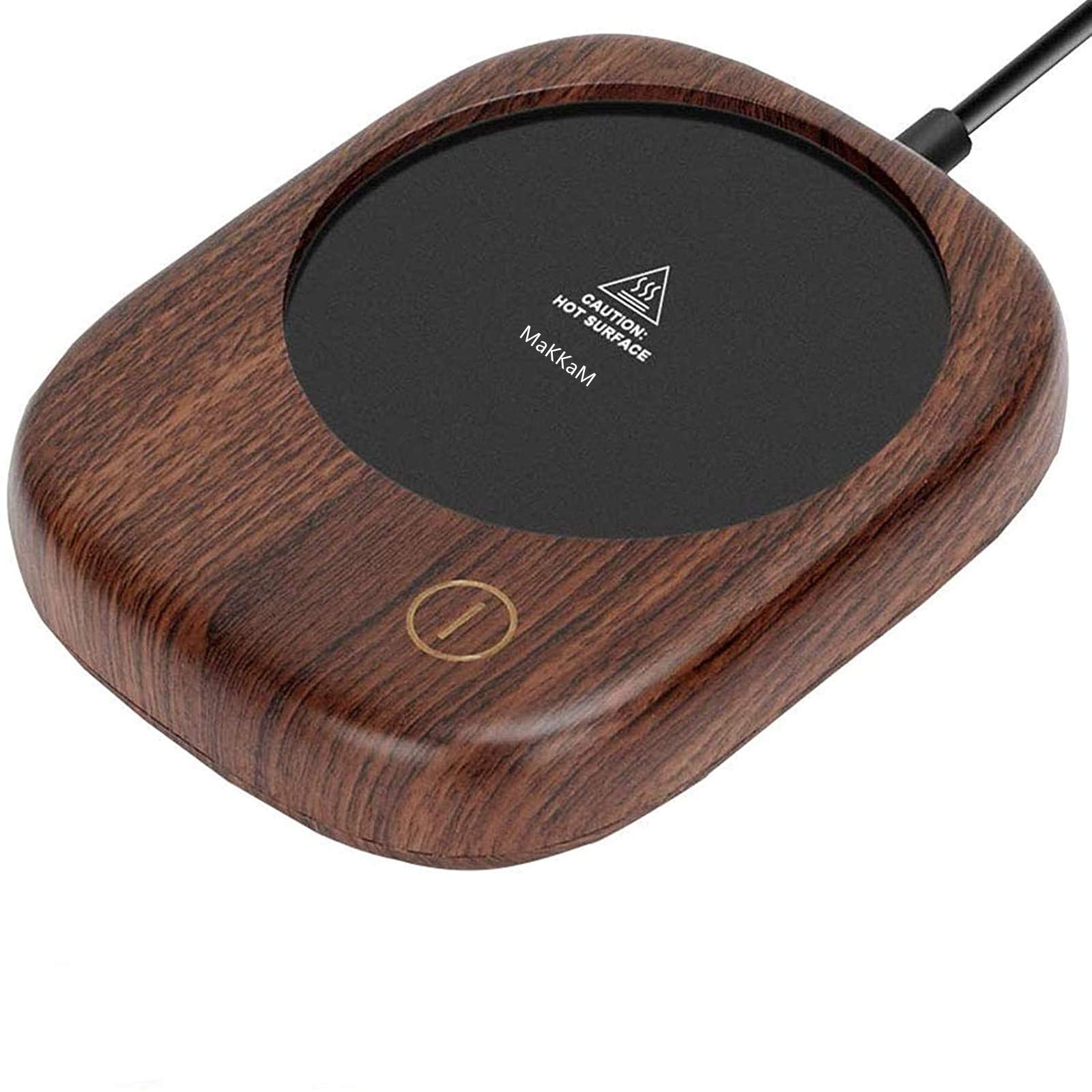Coffee Cup Warmer for Desk with Touch Screen Switch, Coffee Mug Warmer for Office Home Use, Cup Warmer Plate for Coffee, Milk, Tea, Water(wood grain)
