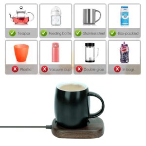 Coffee Cup Warmer for Desk with Touch Screen Switch, Coffee Mug Warmer for Office Home Use, Cup Warmer Plate for Coffee, Milk, Tea, Water(wood grain)