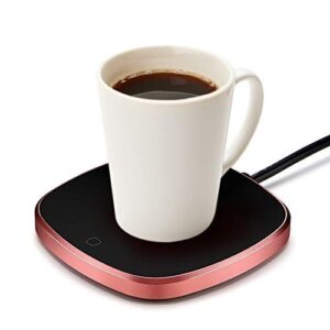 coffee cup warmer, coffee mug warmer, automatic shut off to keep temperature up to 131℉/ 55℃, electric beverage (tea,water,cocoa,soup or milk) heater surface for home office(without mug)