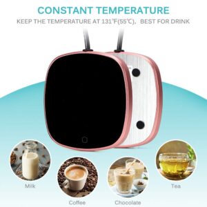 Coffee Cup Warmer, Coffee Mug Warmer, Automatic Shut Off to Keep Temperature Up to 131℉/ 55℃, Electric Beverage (Tea,Water,Cocoa,Soup or Milk) Heater Surface for Home Office(Without Mug)